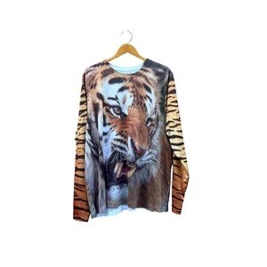 Tiger Sublimation T-Shirt Long Sleeve Full Coverage Photo Print 2X Get A Life